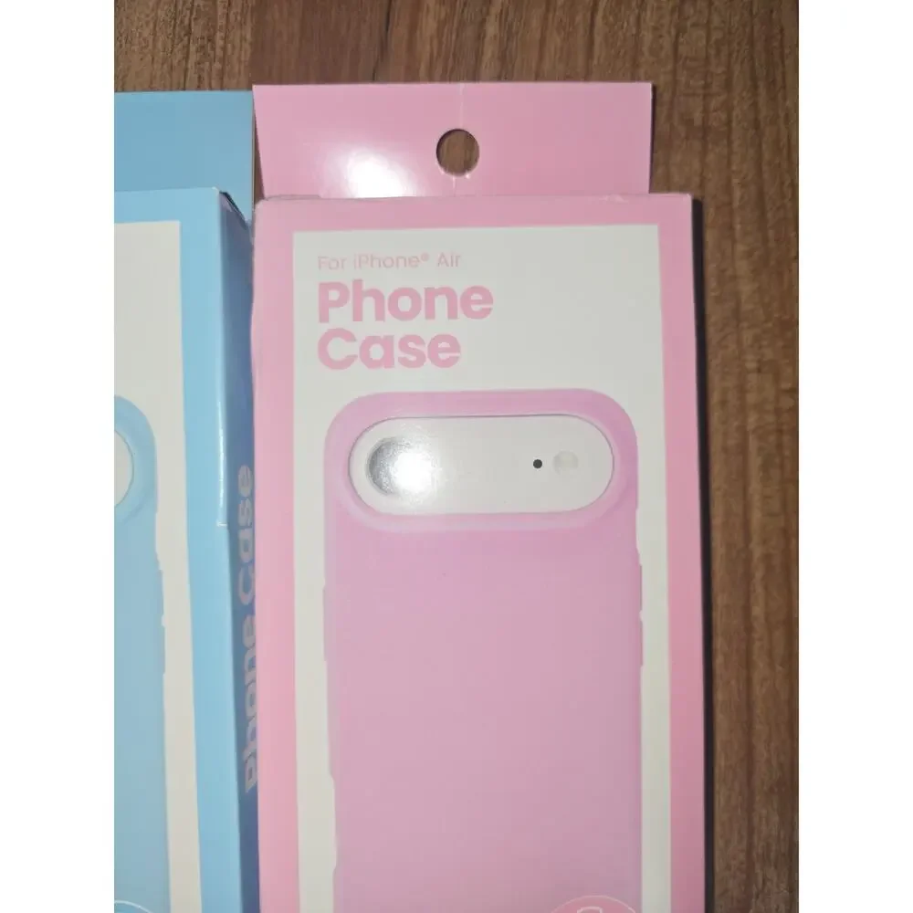 2-Pack Slim TPU Phone Case for iPhone Air Pink Blue Wireless Charging Compatible